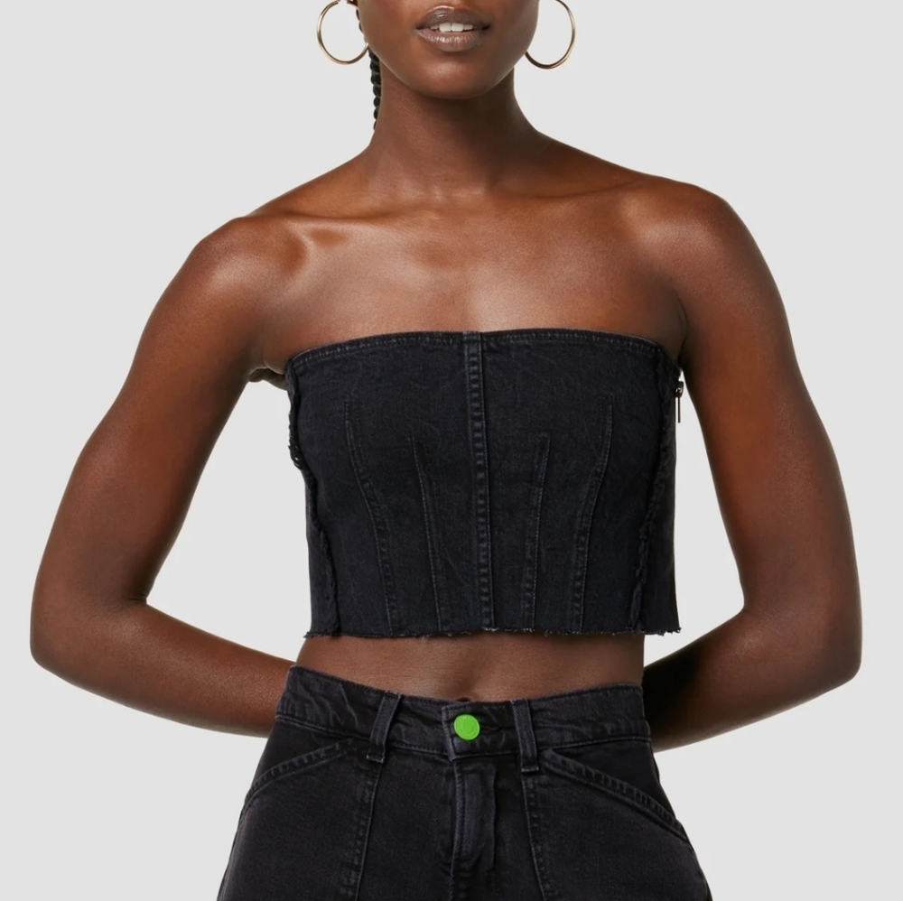 Hudson x Zoe Costello Black Stevie Corset Top Size XL
